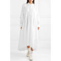 Loose Fit Oversized White Long Sleeve Cotton Miaxi Summer Dress Manufacture Wholesale Fashion Women Apparel (TA0314D)